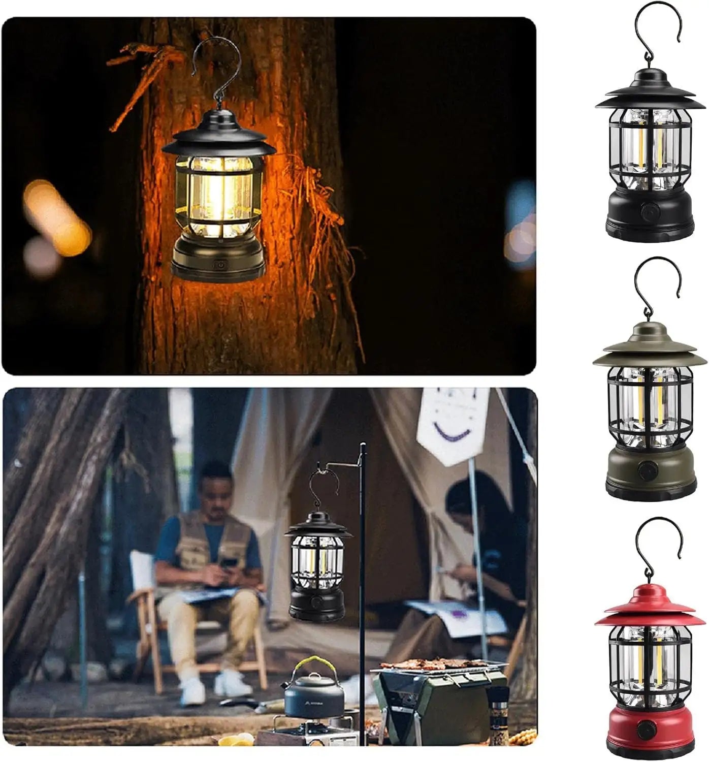 Rechargeable Retro Camping Lamp ( Red )