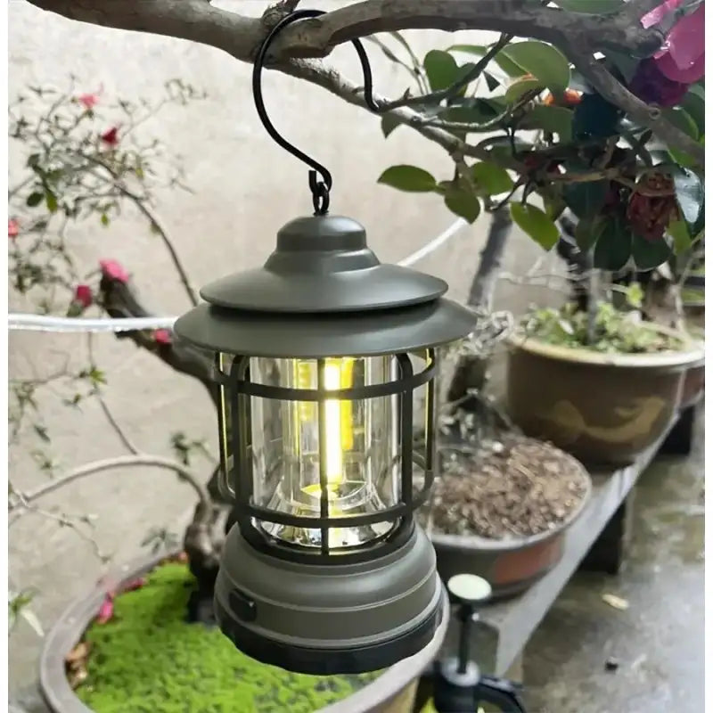 Rechargeable Retro Camping Lamp (Sea Green)