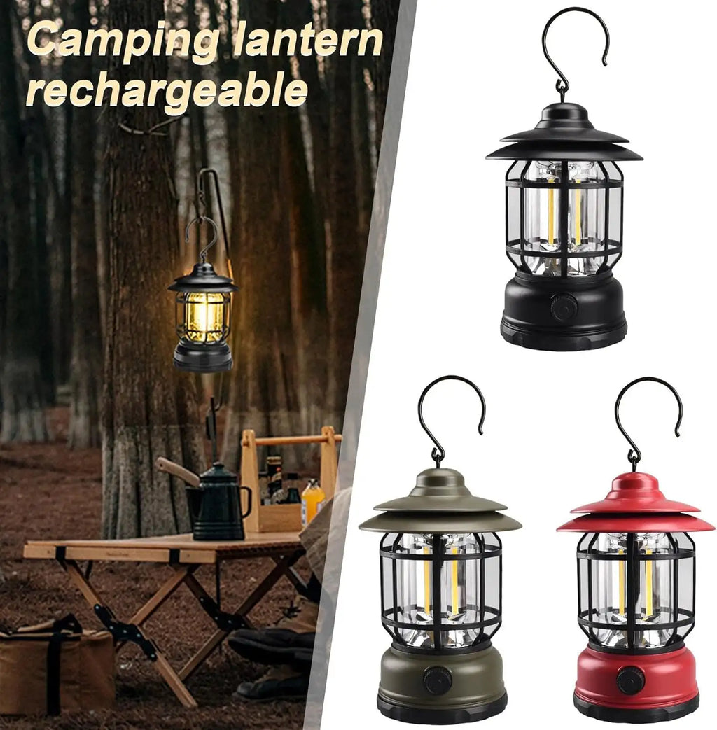 Rechargeable Retro Camping Lamp (Sea Green)