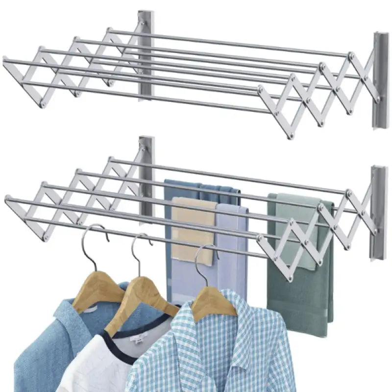 Wall & Grill Mounted Clothes Drying Hanger – Foldable (SS)