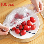 100Pcs Disposable Plastic Wrap Food Cover